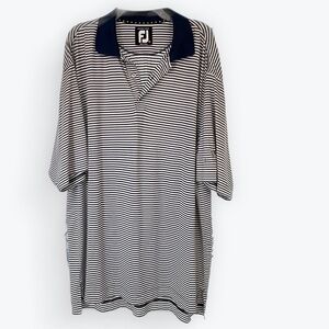 FootJoy Big & Tall XL Black & White Stripe Golf Polo Shirt, outdoor XXL​​​​​​​​​
